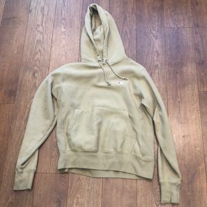 taupe reverse weave champion hoodie